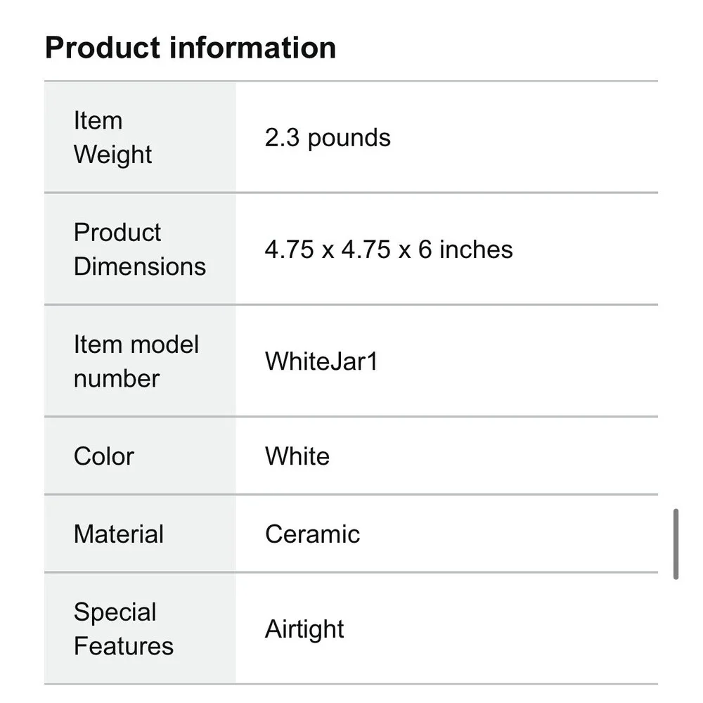 White Ceramic Dimpled Canister With‎ Labels Daily Ritmo 32 oz Capacity Airtight